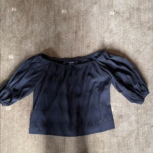 Rachel Comey Navy Off-Shoulder Blouse